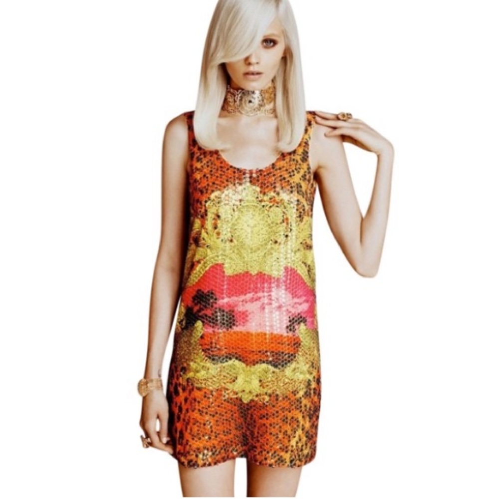 Versace x H&M Stampa Sequin Sunset Mini Dress
